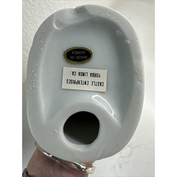 VTG Porcelain White Left Hand Toothbrush Pen Candle Holder Gift Artsy Modern - Picture 10 of 12